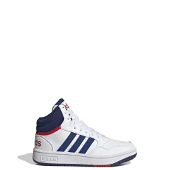Sneakers alte da bambino bianche con logo adidas Hoops 3.0