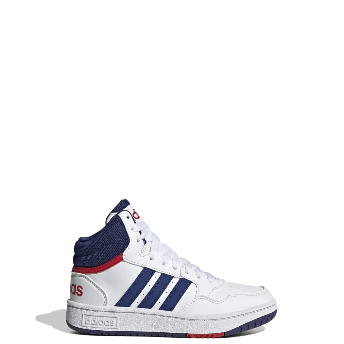 Sneakers alte da bambino bianche con logo adidas Hoops 3.0
