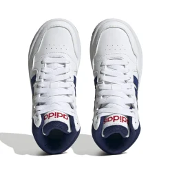 Sneakers alte da bambino bianche con logo adidas Hoops 3.0