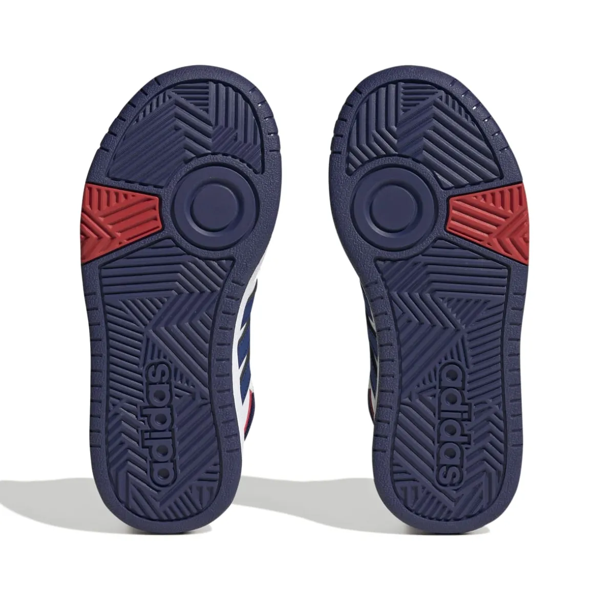 Sneakers alte da bambino bianche con logo adidas Hoops 3.0