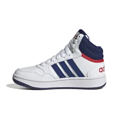 Sneakers alte da bambino bianche con logo adidas Hoops 3.0