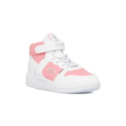 Sneakers alte da ragazza bianche con dettagli rosa e laminati Soprani Sport