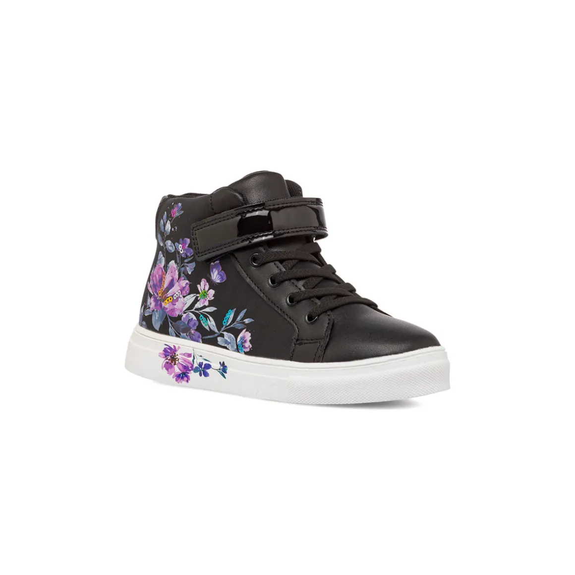 Sneakers alte da ragazza nere con dettagli floreali Le Scarpe di Alice