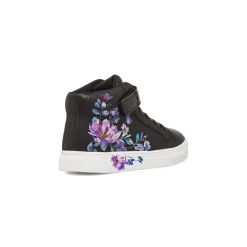 Sneakers alte da ragazza nere con dettagli floreali Le Scarpe di Alice