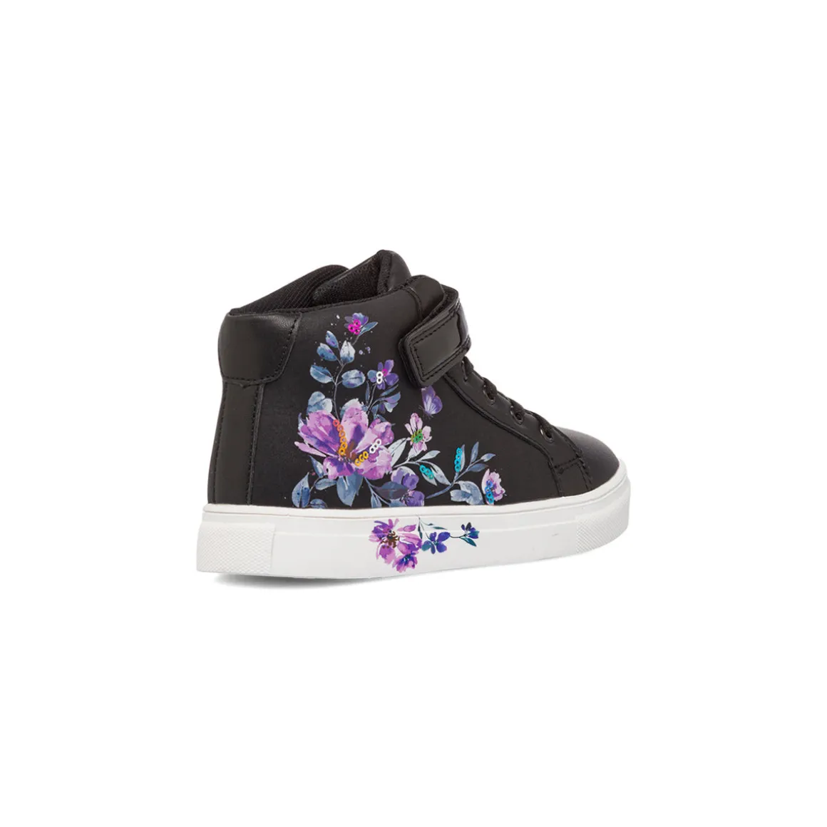 Sneakers alte da ragazza nere con dettagli floreali Le Scarpe di Alice