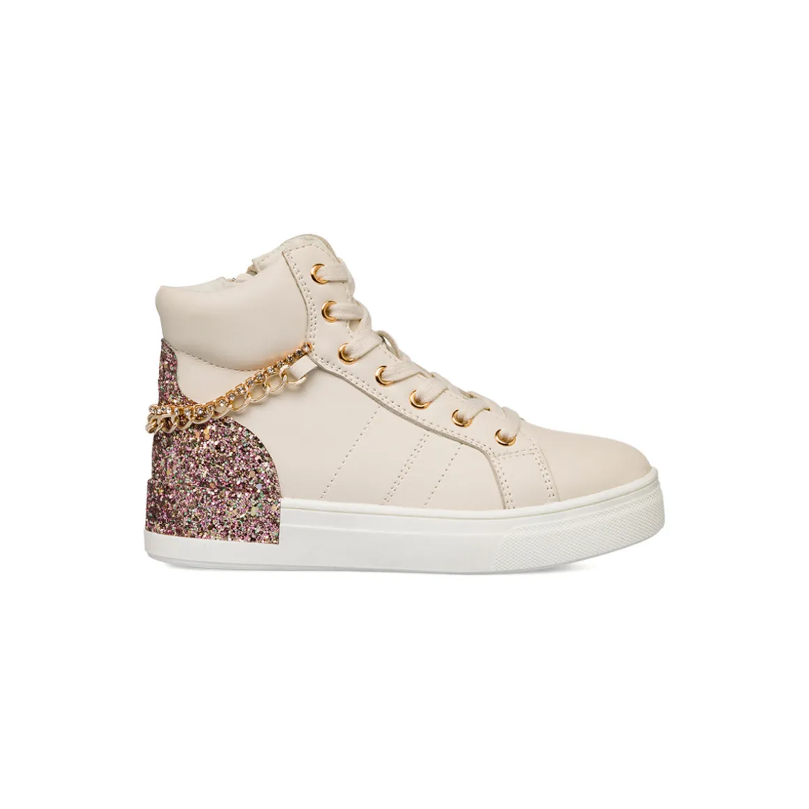 Sneakers alte da ragazza rosa con glitter Dieci Baci