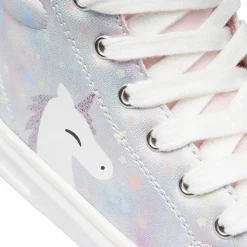 Sneakers alte da ragazza multicolore con stampa unicorno Le scarpe di Alice