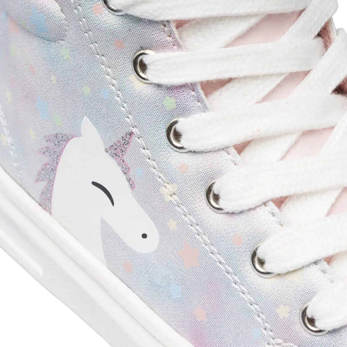 Sneakers alte da ragazza multicolore con stampa unicorno Le scarpe di Alice