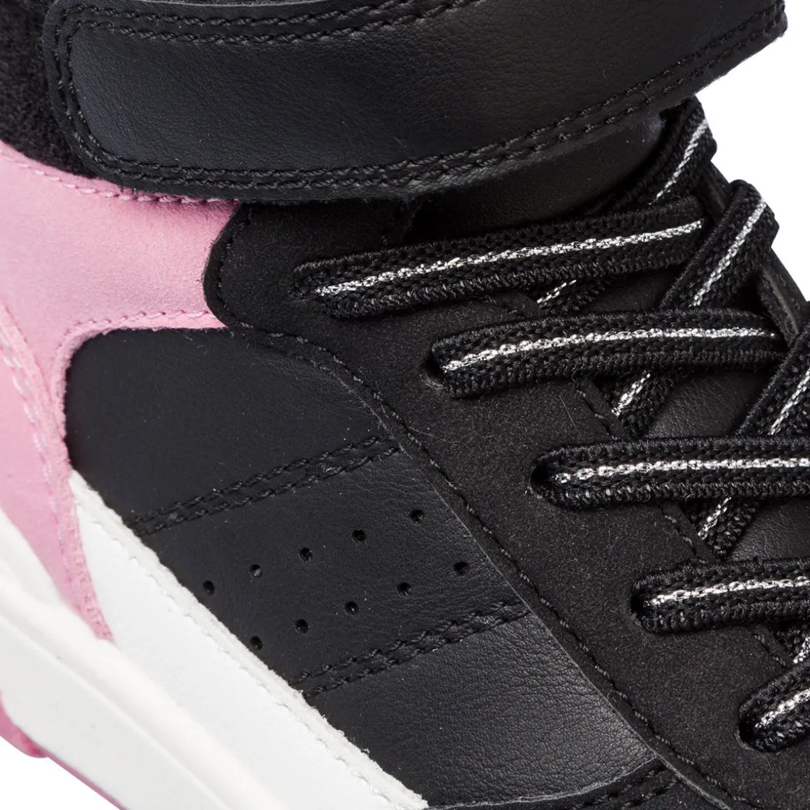 Sneakers alte da ragazza nere e rosa Dieci Baci