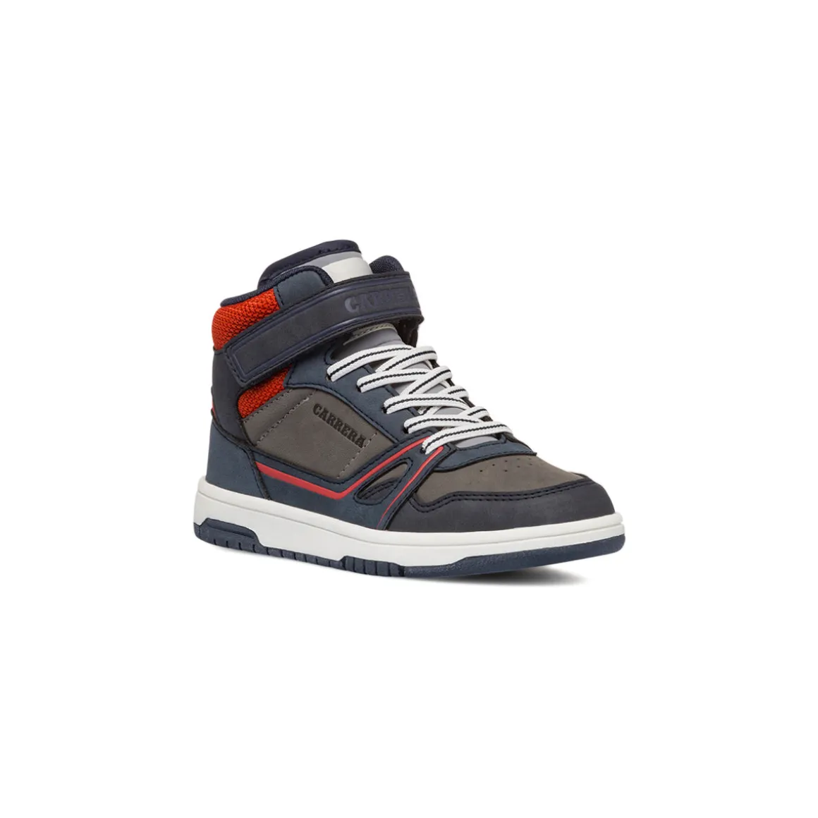 Sneakers alte da ragazzo grigie e blu con logo Carrera Jeans