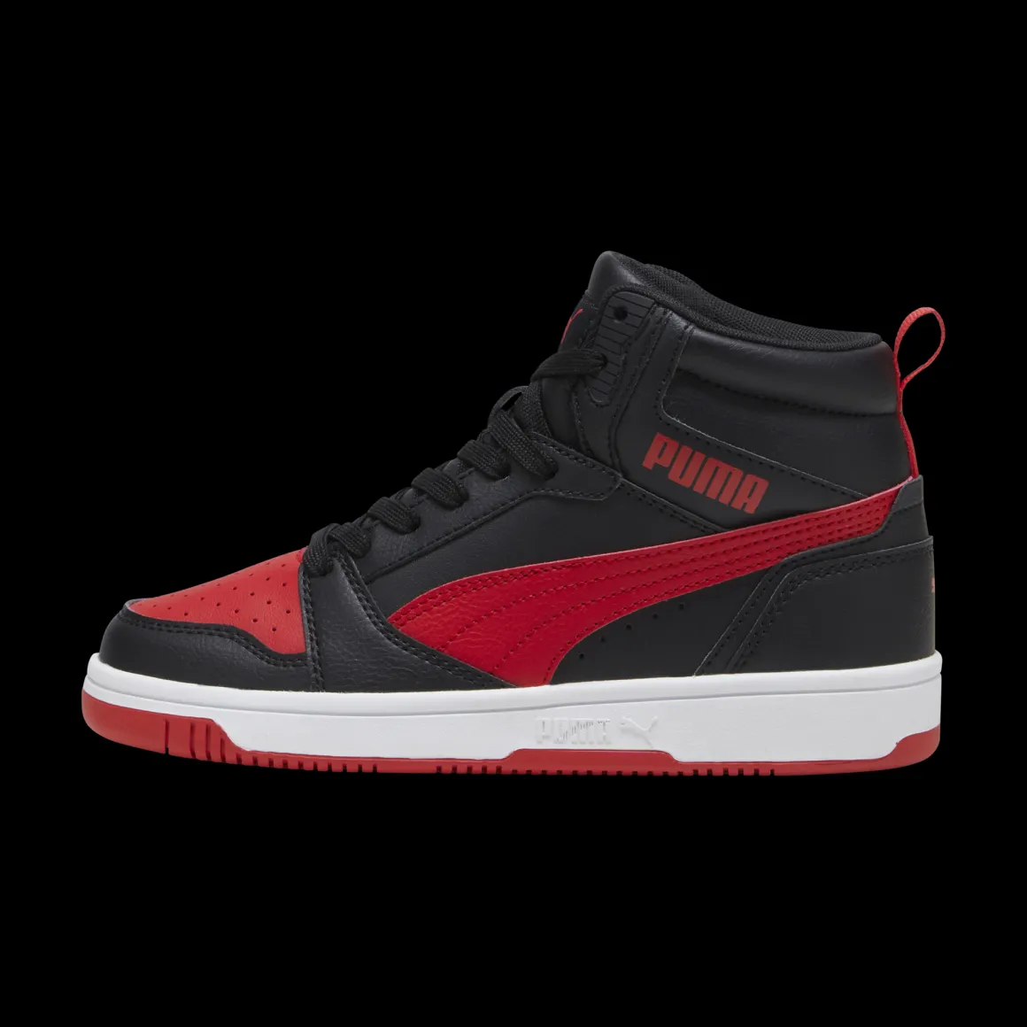 Sneakers alte da ragazzo nere con dettagli rossi Puma Rebound V6