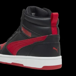 Sneakers alte da ragazzo nere con dettagli rossi Puma Rebound V6