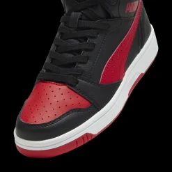 Sneakers alte da ragazzo nere con dettagli rossi Puma Rebound V6