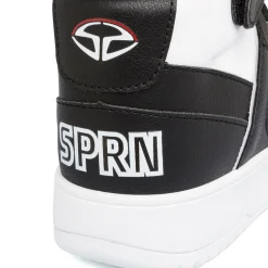 Sneakers alte da ragazzo bianche con dettagli neri con logo Soprani Sport