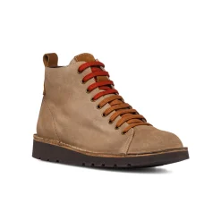 Sneakers alte da uomo taupe in pelle scamosciata Primopiano