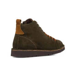 Sneakers alte da uomo verde oliva in pelle scamosciata Primopiano