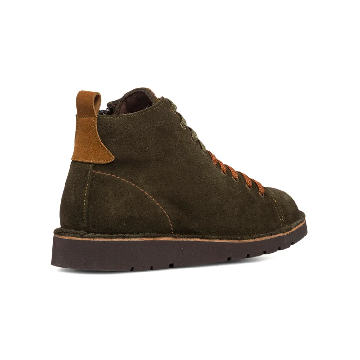 Sneakers alte da uomo verde oliva in pelle scamosciata Primopiano