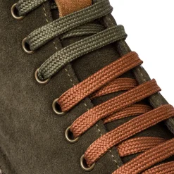 Sneakers alte da uomo verde oliva in pelle scamosciata Primopiano