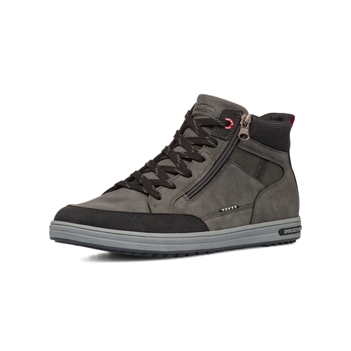 Sneakers alte grigie da uomo con logo Ducati