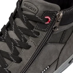 Sneakers alte grigie da uomo con logo Ducati
