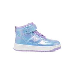 Sneakers alte lilla metallizzato da ragazza P Go