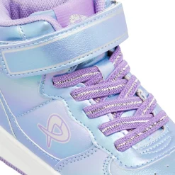 Sneakers alte lilla metallizzato da ragazza P Go