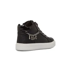 Sneakers alte nere da Bambina con catena LOVE Dieci Baci