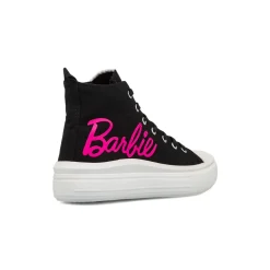 Sneakers alte nere da Ragazza con suola platform e logo rosa Barbie
