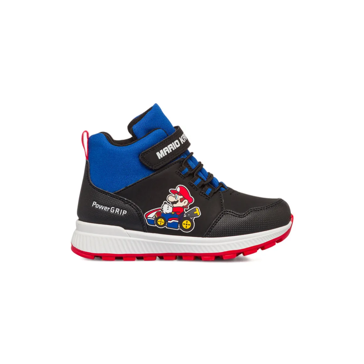 Sneakers alte nere e blu da bambino con stampa Mario Kart
