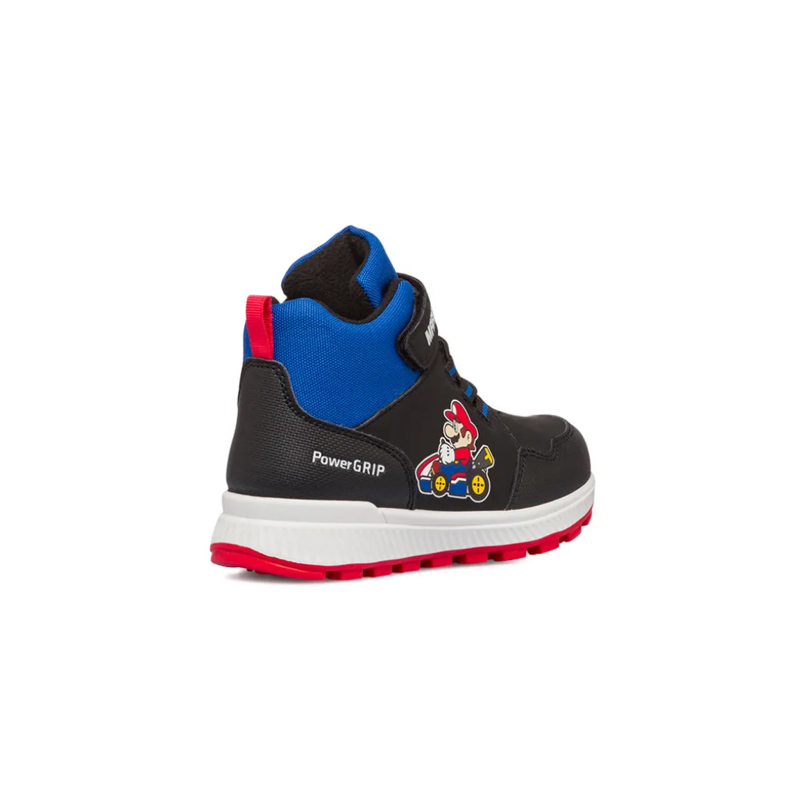 Sneakers alte nere e blu da bambino con stampa Mario Kart
