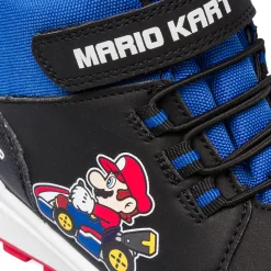 Sneakers alte nere e blu da bambino con stampa Mario Kart