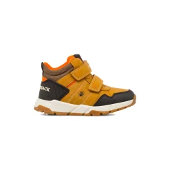 Sneakers alte ocra da Bambino Lumberjack con chiusura a strappo