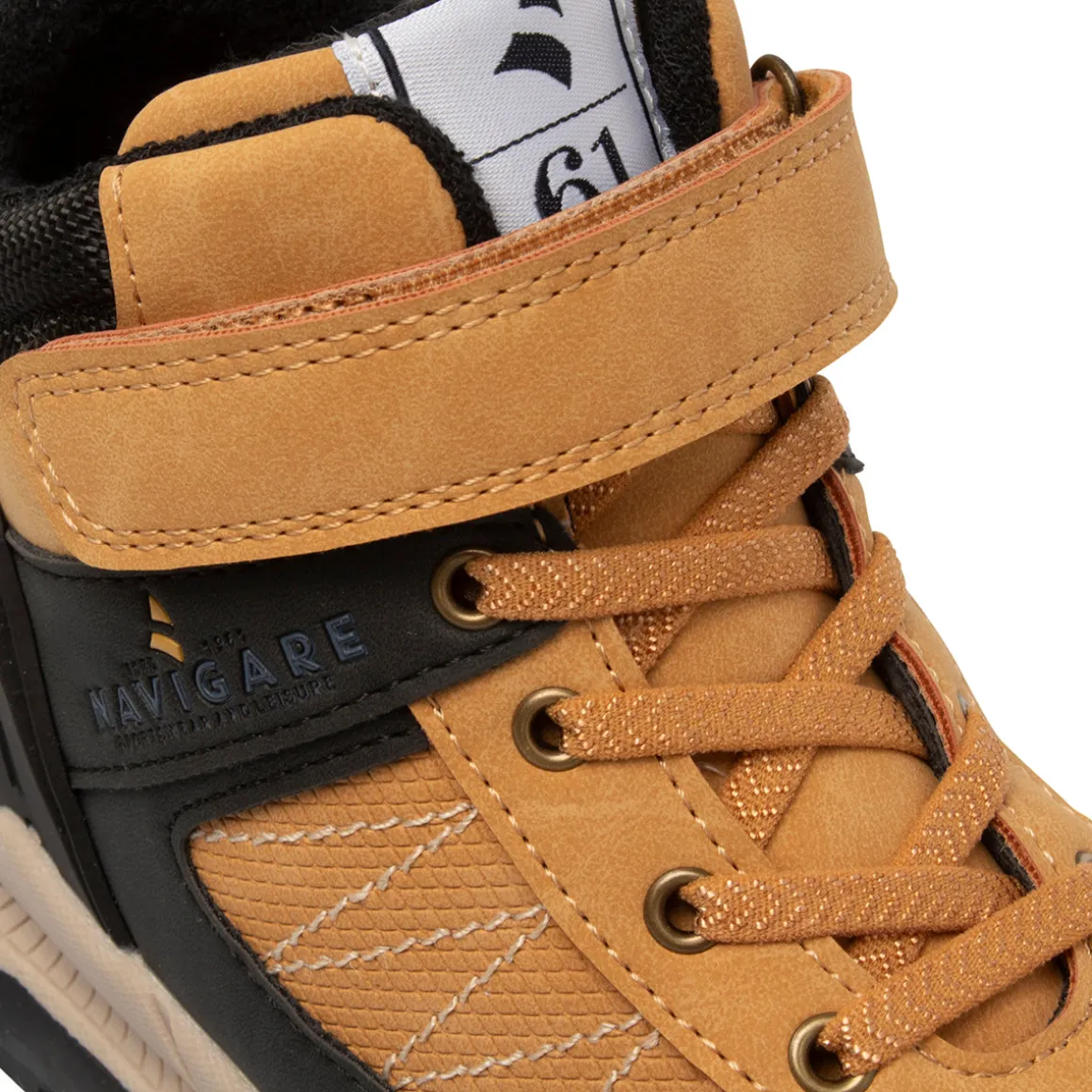 Sneakers alte ocra da Ragazzo con strappo Navigare