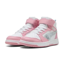 Sneakers alte rosa e bianche da Bambina Puma Rebound V6