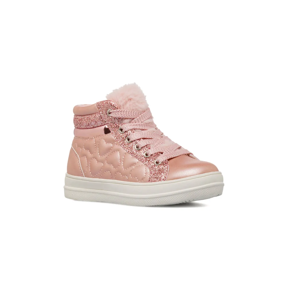 Sneakers alte rosa glitter con zip da Bambina Le Scarpe di Alice
