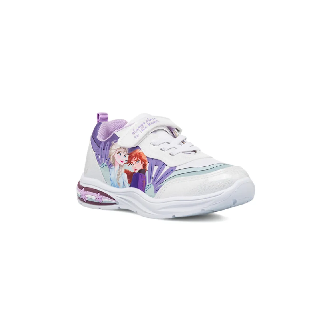 Sneakers Argento da Bambina Frozen con Luci e Glitter