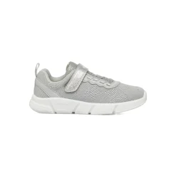 Sneakers argento da Bambina con chiusura a strappo e suola traspirante Geox