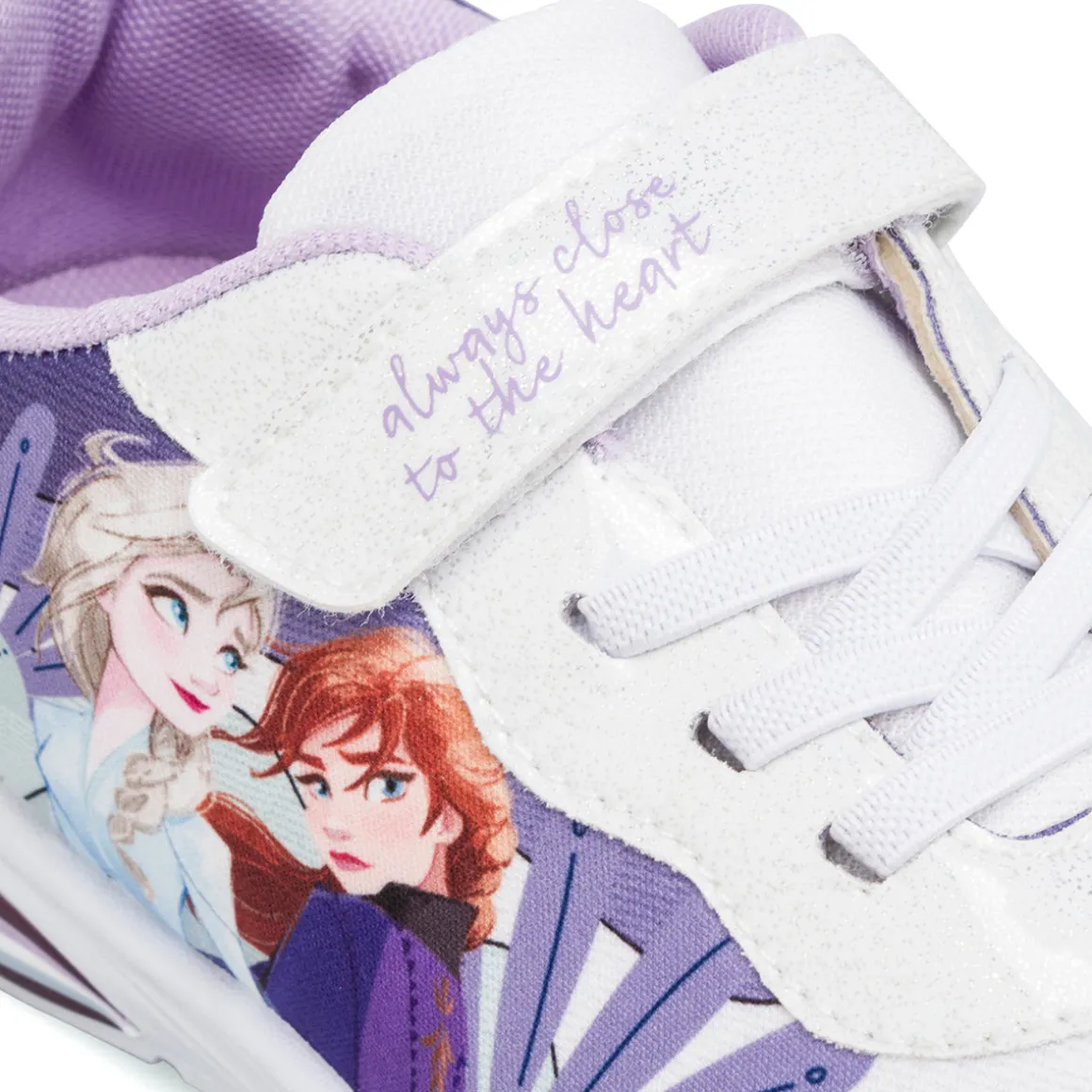 Sneakers argento da ragazza Frozen con luci e glitter