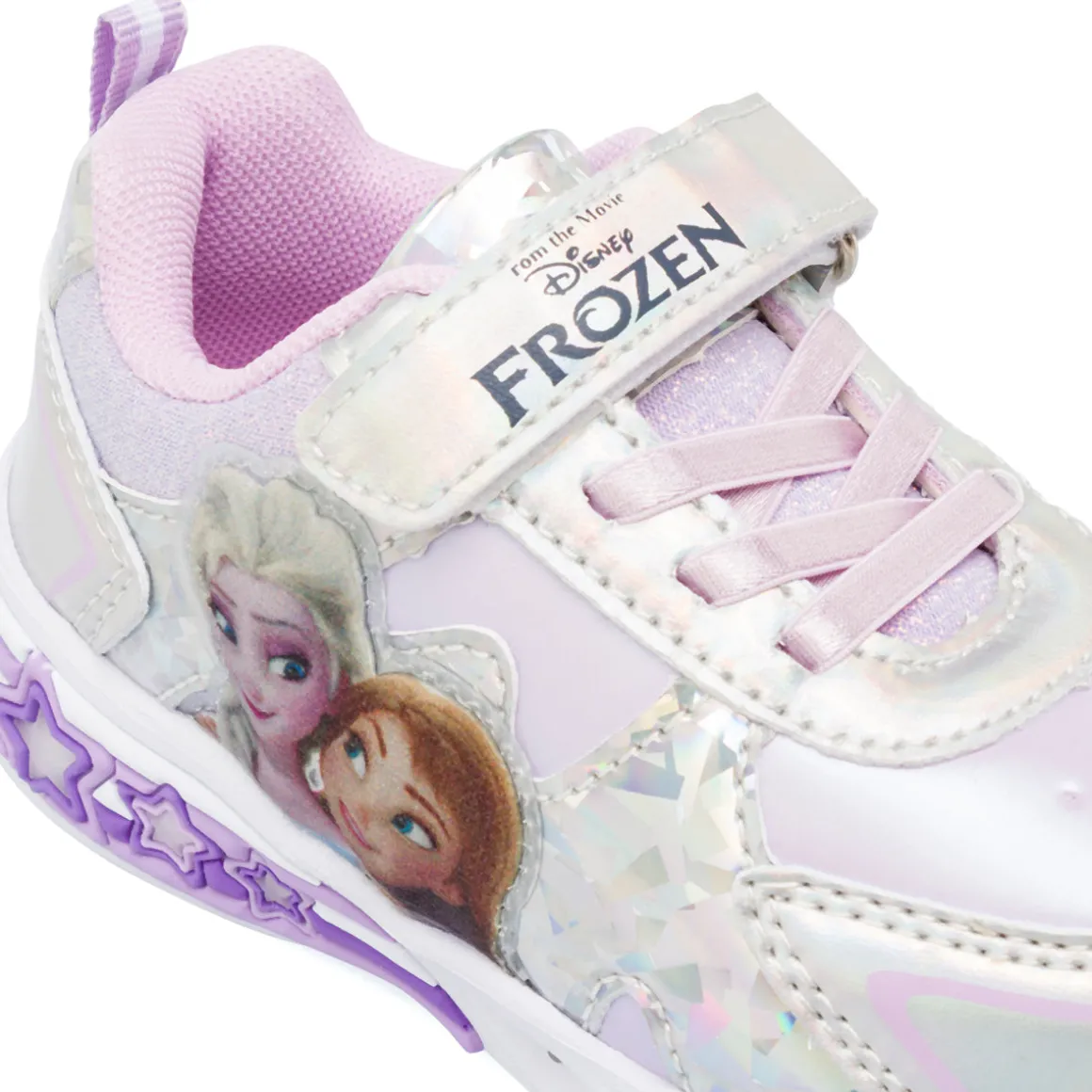 Sneakers argento Frozen con luci e strappo da Bambina