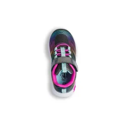 Sneakers Bambina nere con stampe arcobaleno e luci nella suola Le Scarpe di Alice
