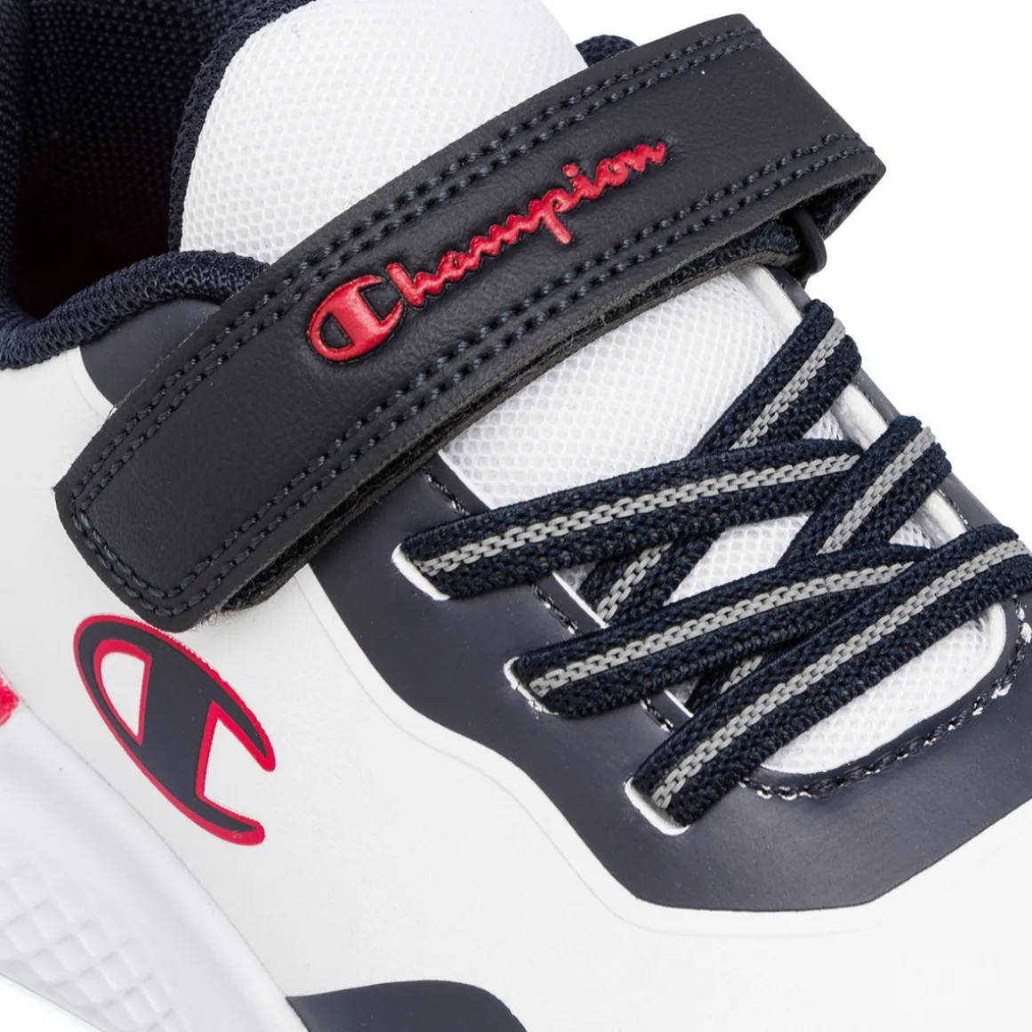 Sneakers bambino bianche e blu con logo Champion Bold Winter