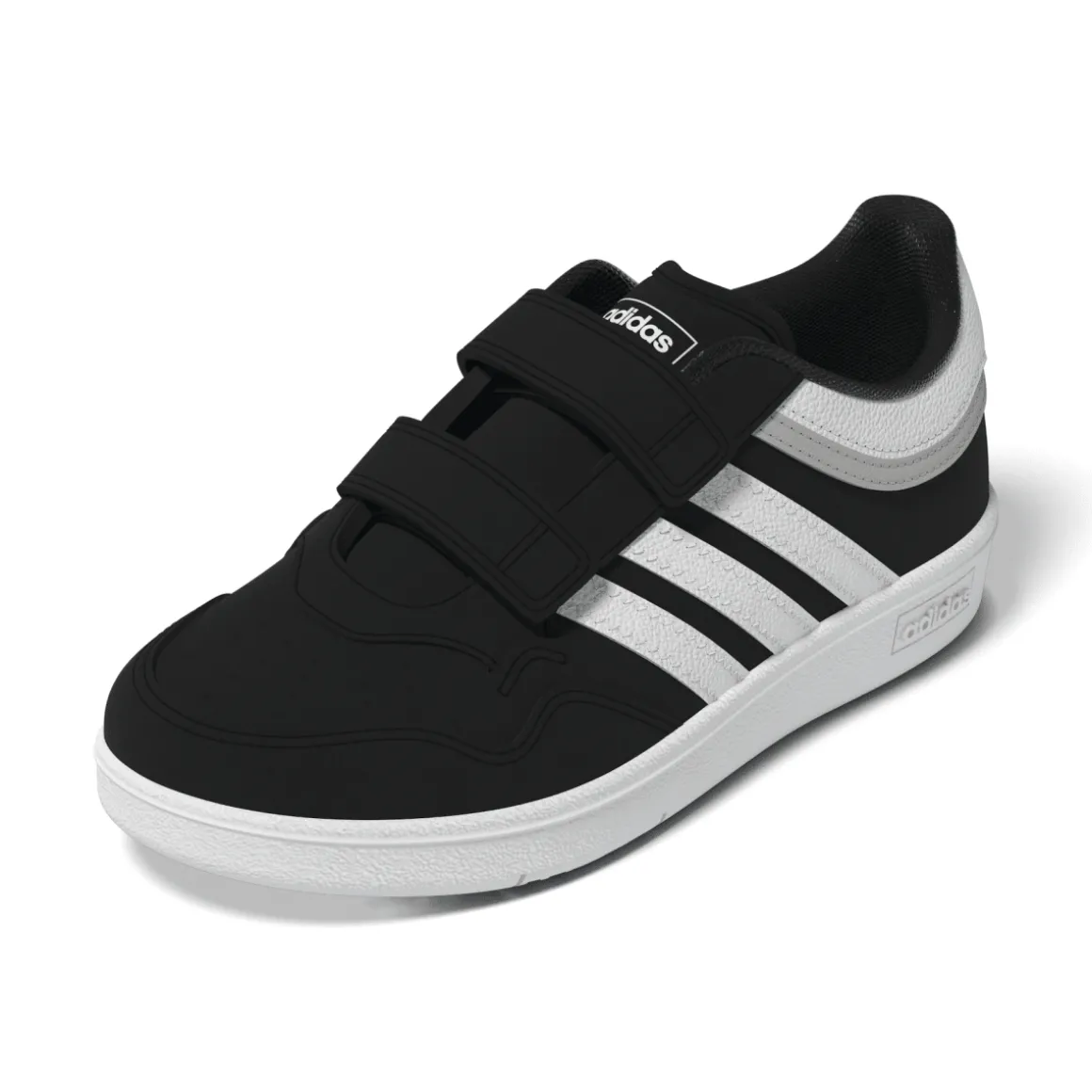 Sneakers bambino nere con logo tre strisce adidas Hoops 4.0