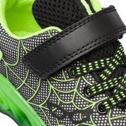 Sneakers bambino nere e verde con luci nella suola Birilli&Monelli