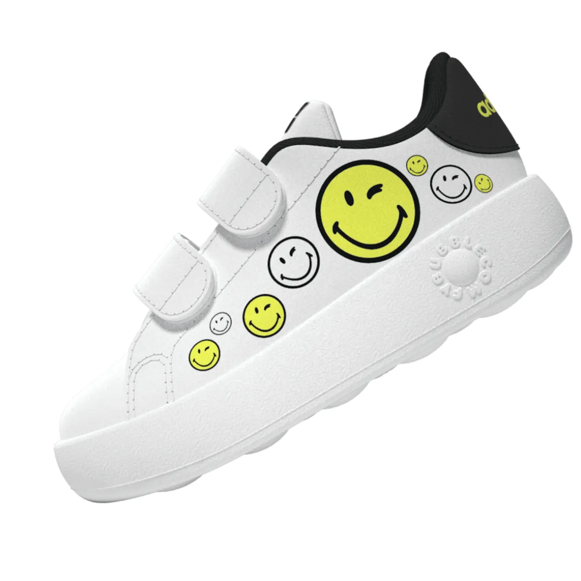 Sneakers bambino primi passi bianche con stampa smile adidas Advantage Smiley