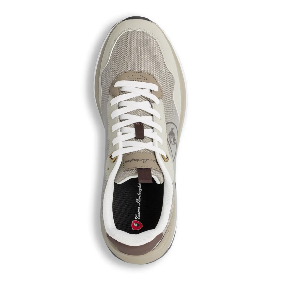 Sneakers beige casual da Uomo con logo Tonino Lamborghini