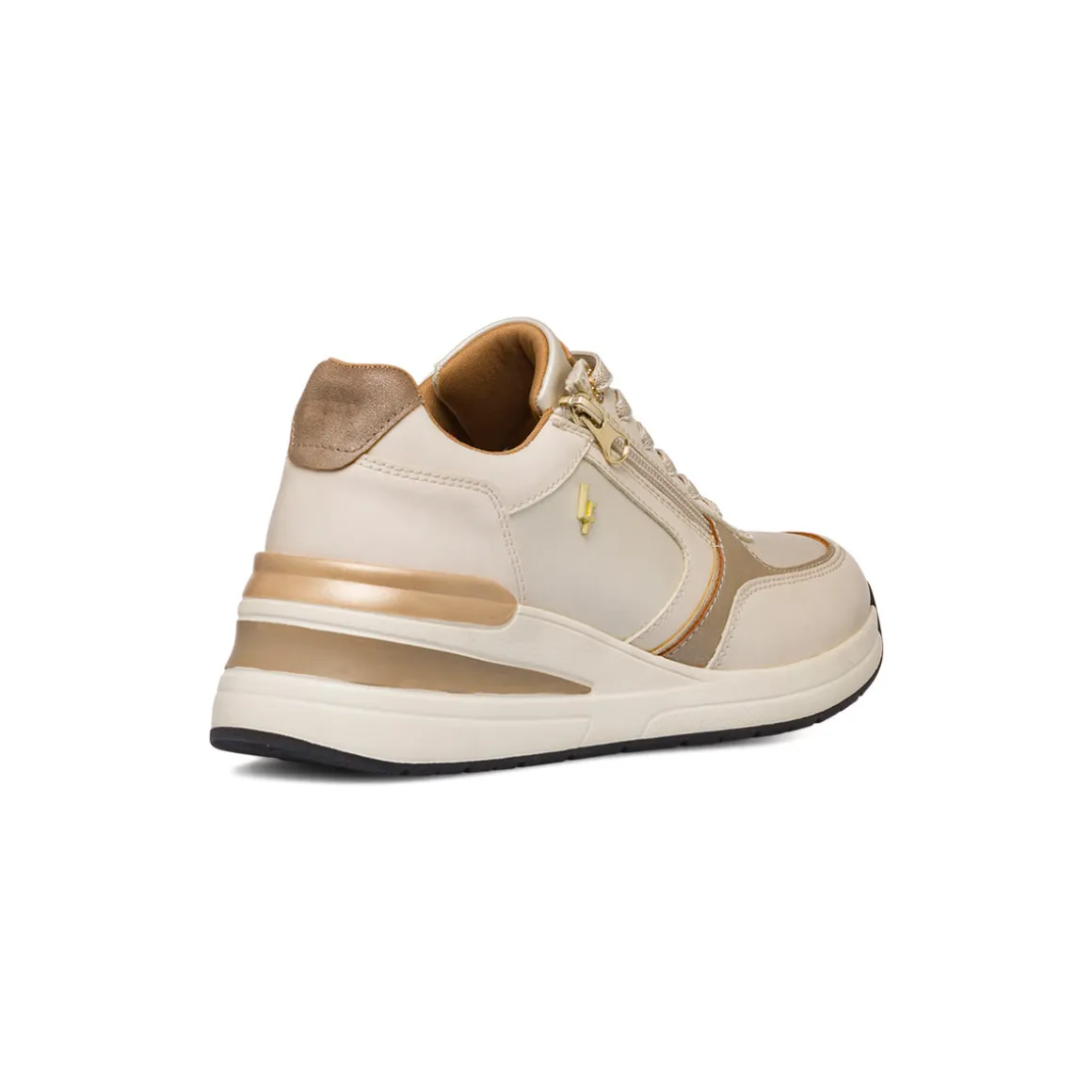 Sneakers beige da donna con dettagli bronzo Lora Ferres