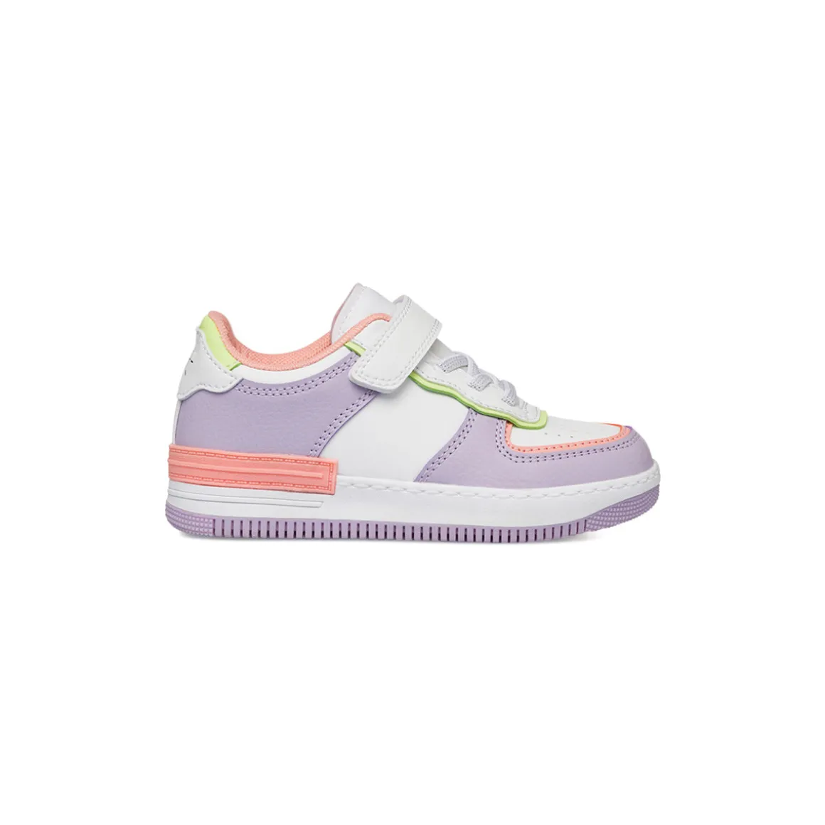 Sneakers bianca da bambina con dettagli lilla e rosa Le Scarpe di Alice