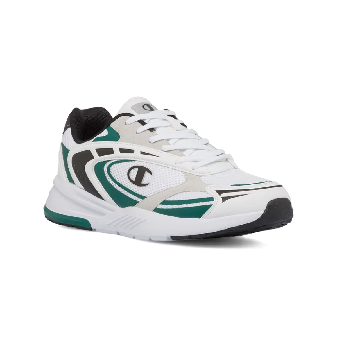 Sneakers bianche con dettagli neri e verdi da Uomo Champion Champ 2K