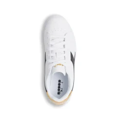 Sneakers bianche con dettaglio nero e oro da Ragazza Diadora