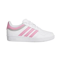 Sneakers bianche con inserti rosa e grigi da Ragazza adidas Hoops 4.0
